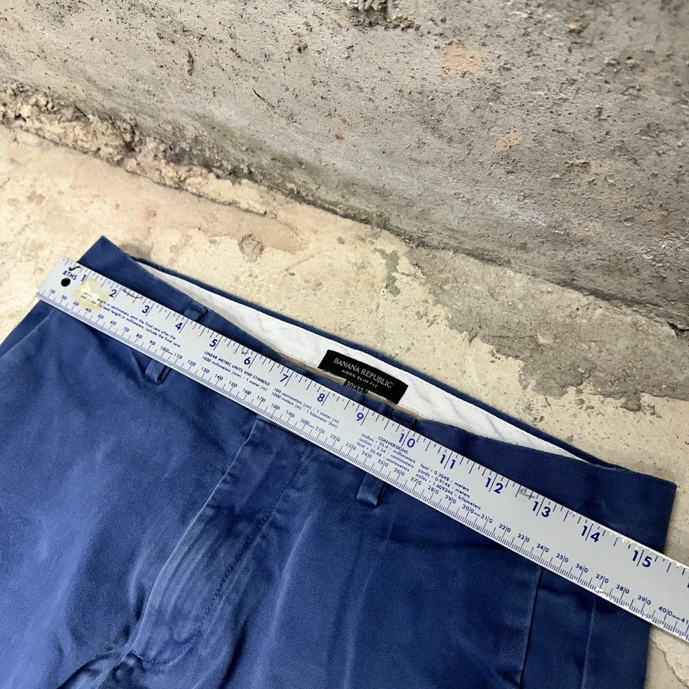 Banana‎ Republic Aiden Slim Fit Chinos Pants Blue Mens 30x32 Flat Front Casual